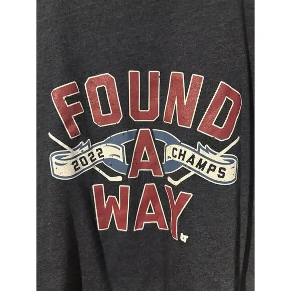 Breaking T Colorado Avalanche Found A Way Short Sleeve T Shirt Men's XXL Blue - Picture 2 of 5